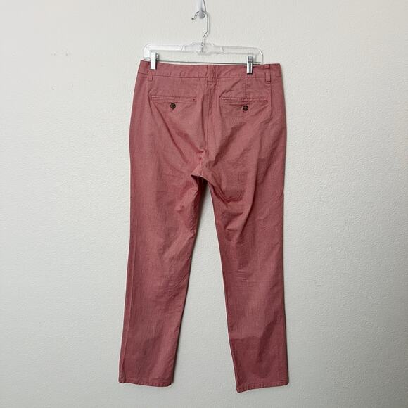 [Bonobos] Sim Straight Chino Pants Coral Red Flat Front Casual Men's Size 32x32 - Picture 2 of 10